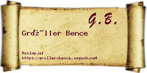 Gröller Bence névjegykártya